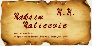 Maksim Maličević vizit kartica